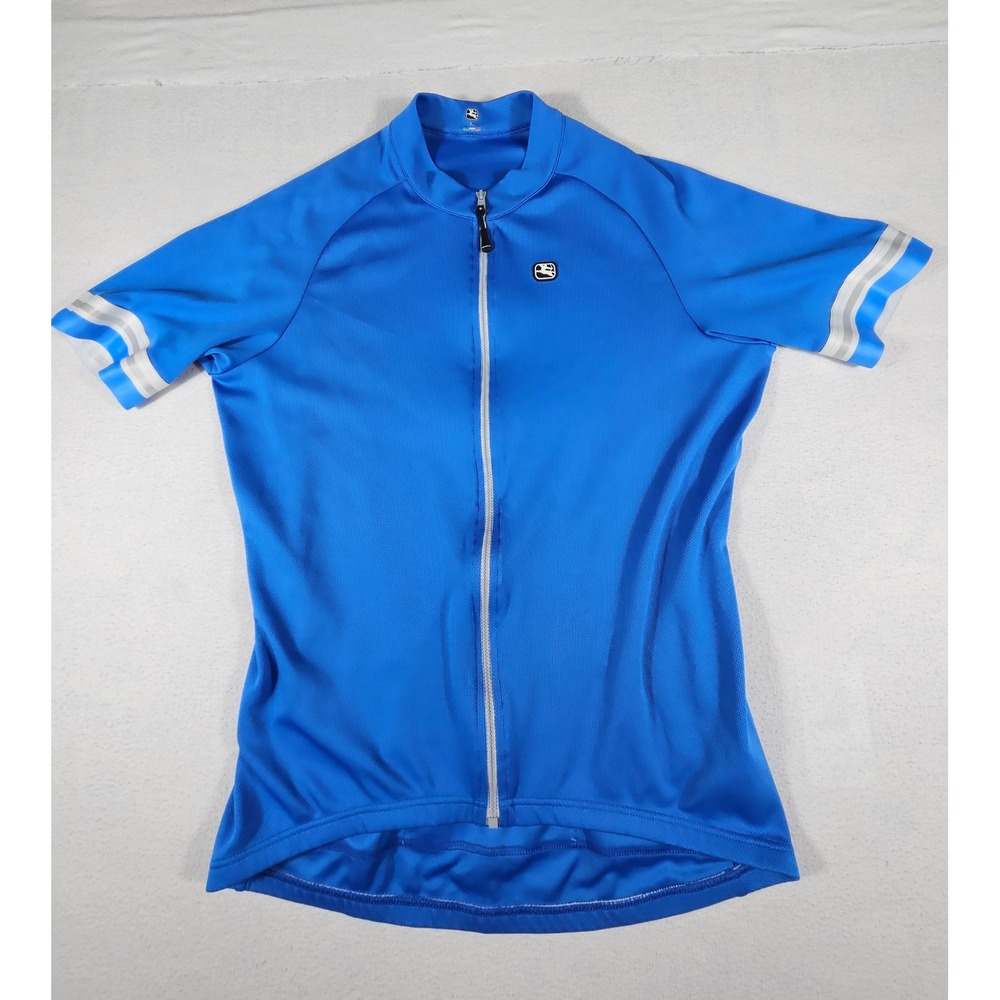 Giordana Mens Blue Ride Fit Cycling Jersey Short Sleeve Full Zip Made in Italy L